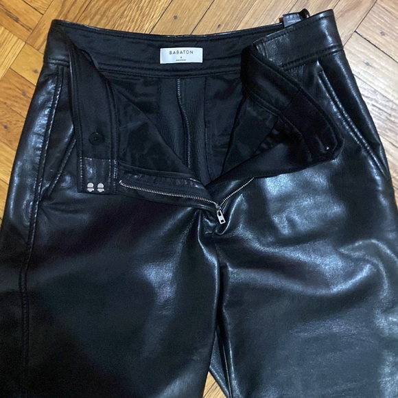 Aritzia Babaton command pant vegan leather black pant size 6 - Picture 8 of 8